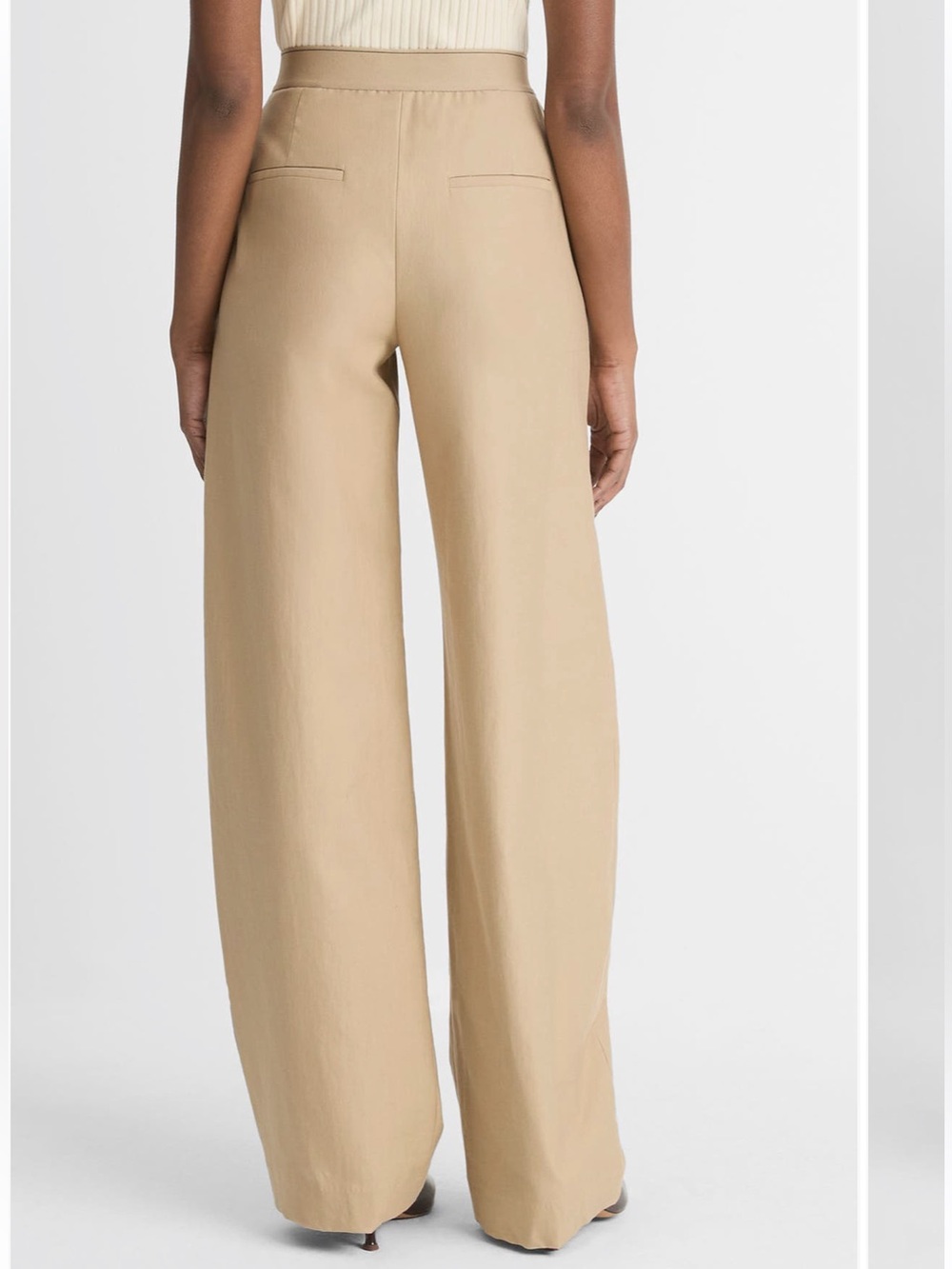 NWT Vince Wide Leg Trousers with Pleated Elastic Waist in Tan 🤎 - Picture 2 of 3